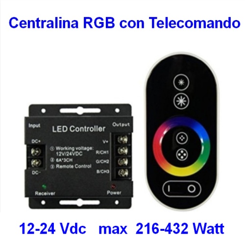 (immagine per) Centralina RGB con Telecomando 12-24V 200-400W