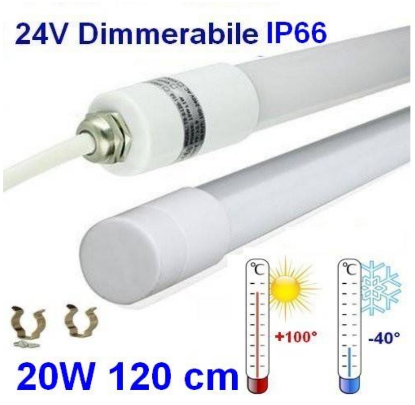 (immagine per) Tubo Led 120 cm 20W 24Vdc Dimmerabile Alta Temp