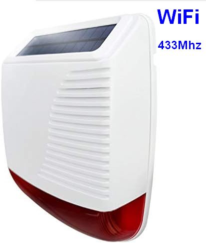 (immagine per) Sirena da esterno senza fili WiFi a pannelli solari